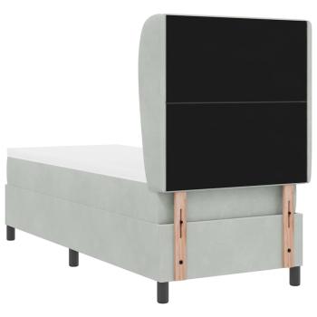 Boxspringbett mit Matratze Hellgrau 80x200 cm Samt