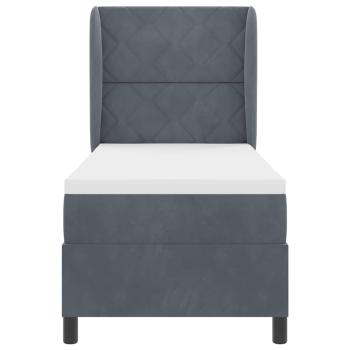 Boxspringbett mit Matratze Dunkelgrau 80x200 cm Samt