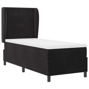 Boxspringbett mit Matratze Schwarz 80x200 cm Samt