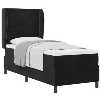 Boxspringbett mit Matratze Schwarz 80x200 cm Samt