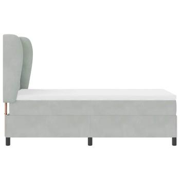 Boxspringbett mit Matratze Hellgrau 90x200 cm Samt
