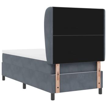 Boxspringbett mit Matratze Dunkelgrau 90x200 cm Samt