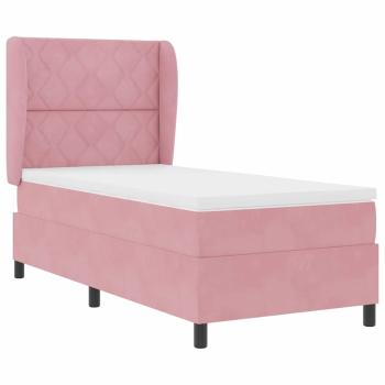 Boxspringbett mit Matratze Rosa 90x200 cm Samt