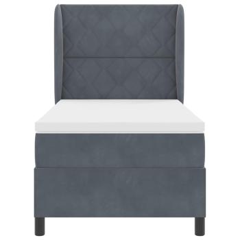 Boxspringbett mit Matratze Dunkelgrau 100x200 cm Samt