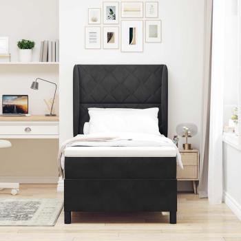 ARDEBO.de - Boxspringbett mit Matratze Schwarz 100x200 cm Samt