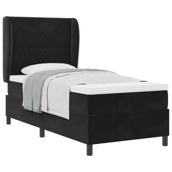 Boxspringbett mit Matratze Schwarz 100x200 cm Samt