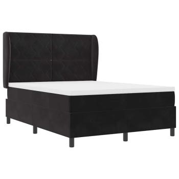 Boxspringbett mit Matratze Schwarz 140x190 cm Samt