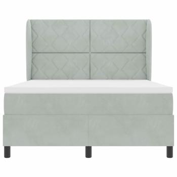Boxspringbett mit Matratze Hellgrau 140x200 cm Samt