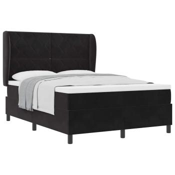 Boxspringbett mit Matratze Schwarz 140x200 cm Samt