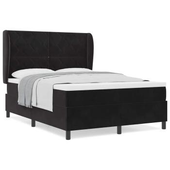Boxspringbett mit Matratze Schwarz 140x200 cm Samt