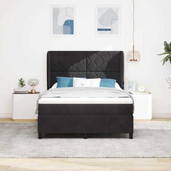 Boxspringbett mit Matratze Schwarz 140x200 cm Samt