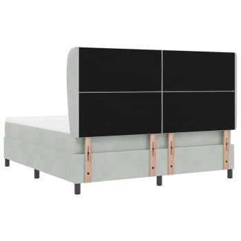 Boxspringbett mit Matratze Hellgrau 180x200 cm Samt