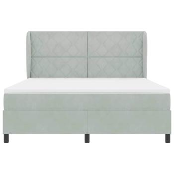 Boxspringbett mit Matratze Hellgrau 180x200 cm Samt