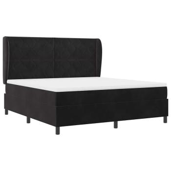 Boxspringbett mit Matratze Schwarz 180x200 cm Samt