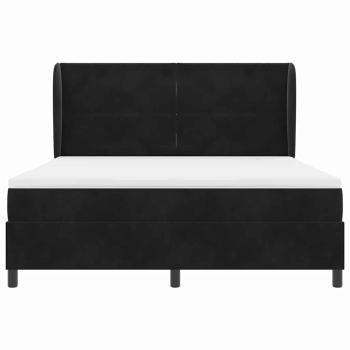 Boxspringbett mit Matratze Schwarz 180x200 cm Samt