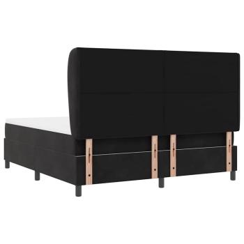 Boxspringbett mit Matratze Schwarz 180x200 cm Samt