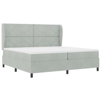 Boxspringbett mit Matratze Hellgrau 200x200 cm Samt