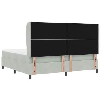 Boxspringbett mit Matratze Hellgrau 200x200 cm Samt
