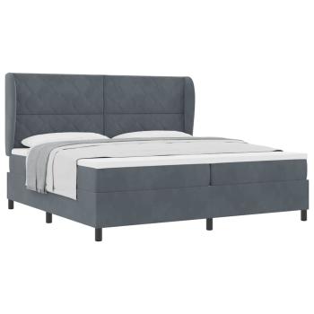 Boxspringbett mit Matratze Dunkelgrau 200x200 cm Samt