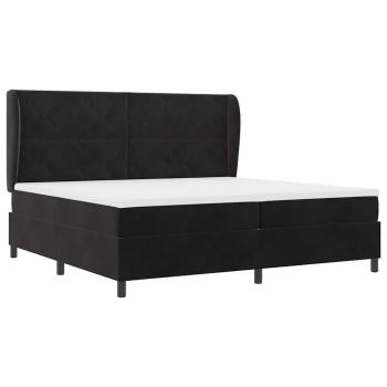 Boxspringbett mit Matratze Schwarz 200x200 cm Samt
