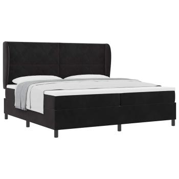 Boxspringbett mit Matratze Schwarz 200x200 cm Samt