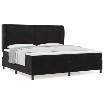 Boxspringbett mit Matratze Schwarz 200x200 cm Samt