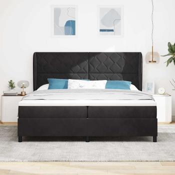 Boxspringbett mit Matratze Schwarz 200x200 cm Samt