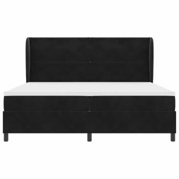 Boxspringbett mit Matratze Schwarz 200x200 cm Samt