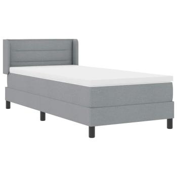 Boxspringbett mit Kopfteil Hellgrau 200 x 90 cm Stoff