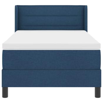Boxspringbett mit Matratze Blau 90x200 cm Stoff