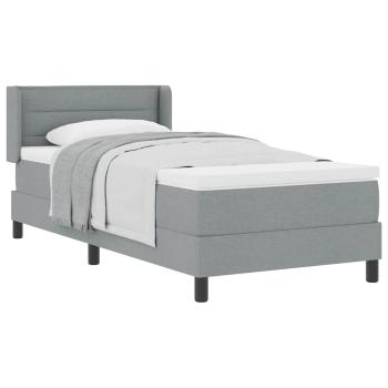 Boxspring-Bett mit Matratze Hellgrau 100x200 cm Stoff