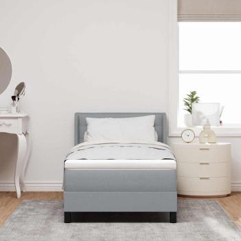 Boxspring-Bett mit Matratze Hellgrau 100x200 cm Stoff