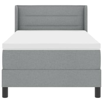 Boxspring-Bett mit Matratze Hellgrau 100x200 cm Stoff