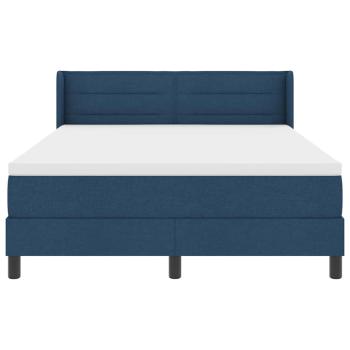 Boxspringbett mit Matratze Blau 140x190 cm Stoff