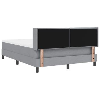 Boxspringbett mit Matratze Hellgrau 140x200 cm Stoff