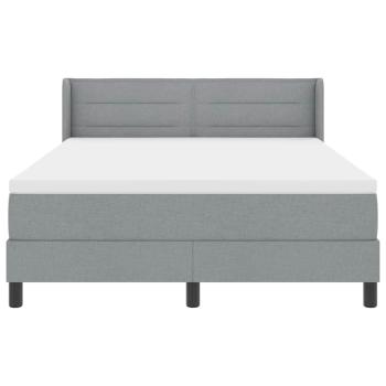 Boxspringbett mit Matratze Hellgrau 160x200 cm Stoff
