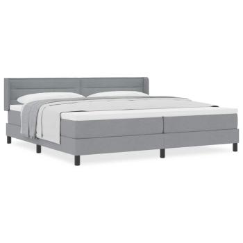 Boxspringbett mit Matratze Hellgrau 200x200 cm Stoff