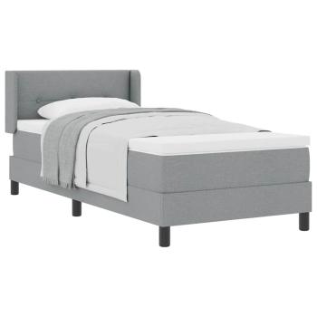 Boxspringbett mit Matratze Hellgrau 90x200 cm Stoff