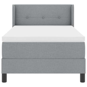 Boxspringbett mit Matratze Hellgrau 90x200 cm Stoff