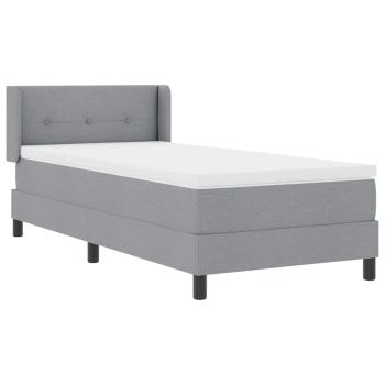 Boxspringbett mit Matratze Hellgrau 100x200 cm Stoff