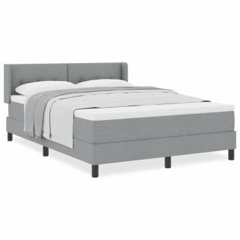 Boxspringbett mit Matratze Hellgrau 140x200 cm Stoff