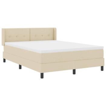 ARDEBO.de - Boxspringbett mit Matratze Creme 140x200 cm Stoff