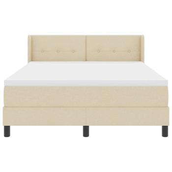 Boxspringbett mit Kopfteil Creme 200 x 140 cm Stoff