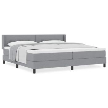 Boxspringbett mit Matratze Hellgrau 200x200 cm Stoff
