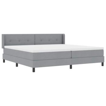 Boxspringbett mit Matratze Hellgrau 200x200 cm Stoff