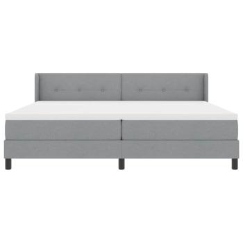 Boxspringbett mit Matratze Hellgrau 200x200 cm Stoff