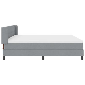 Boxspringbett mit Matratze Hellgrau 200x200 cm Stoff