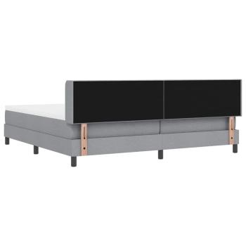 Boxspringbett mit Matratze Hellgrau 200x200 cm Stoff