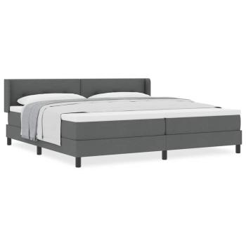 Dunkelgraues Boxspringbett mit Matratze 200x200 cm Stoff
