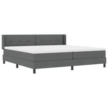 Dunkelgraues Boxspringbett mit Matratze 200x200 cm Stoff